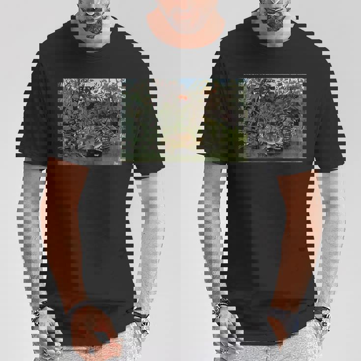 アンリ・ルソー作 空腹のライオンとアンテロープ 1905 Tシャツ 面白い贈り物