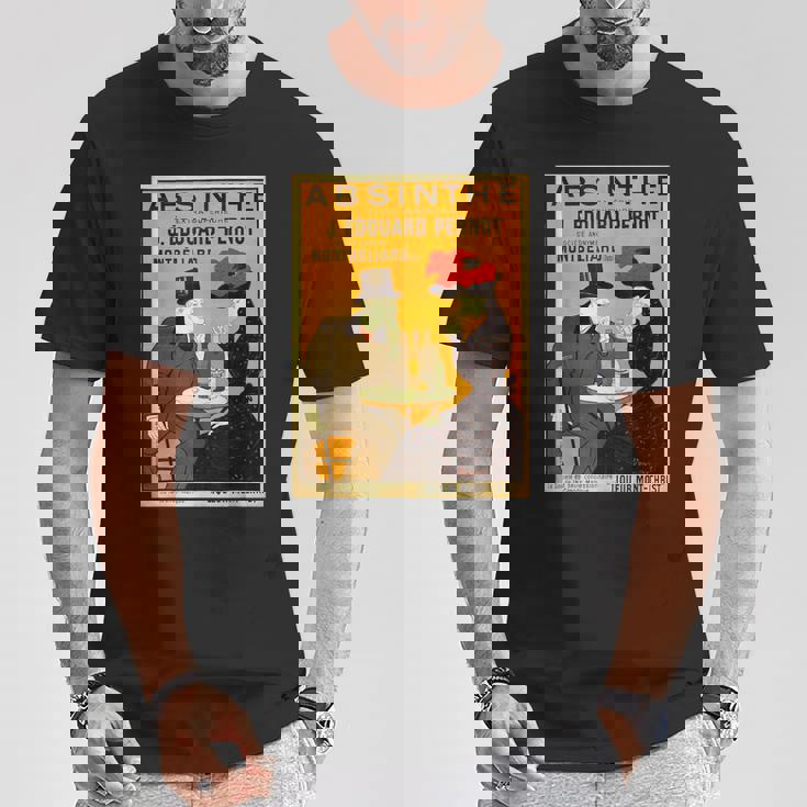 アールヌーボー アブサン ビクトリア朝 カップル テーブル Tシャツ 面白い贈り物