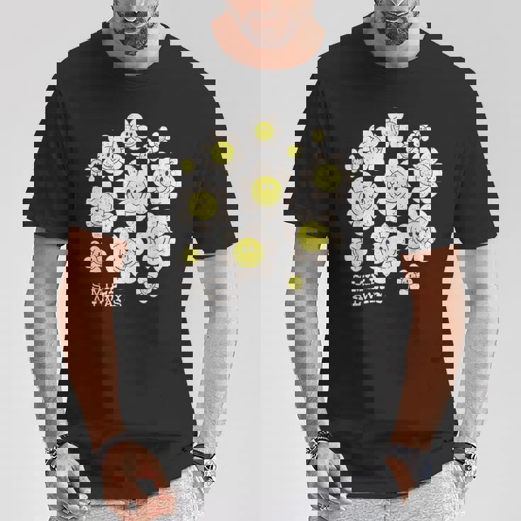 イエロー スマイル 顔 花mile Always キッズ 幼児 女の子 Tシャツ 面白い贈り物