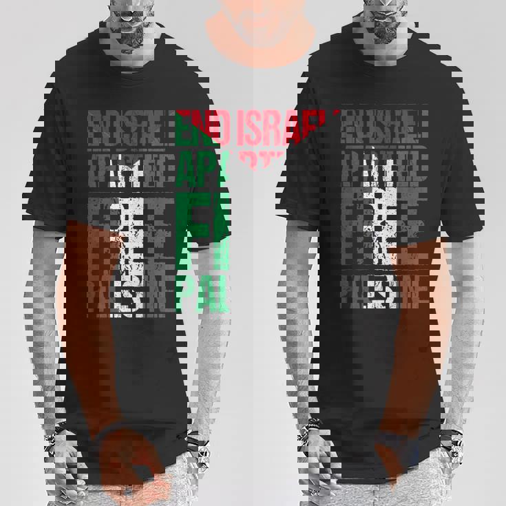 イスラエルのアパルトテッドフリーパレスチナを終えましょう Tシャツ 面白い贈り物
