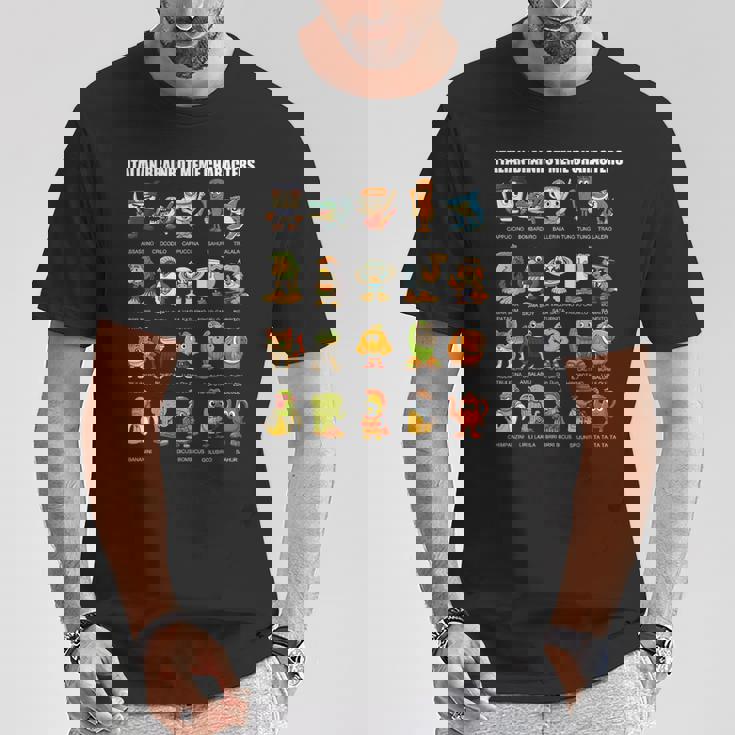 イタリア ブレイン ミーム コンピレーション キャラクター 手描き キッズ Tシャツ 面白い贈り物