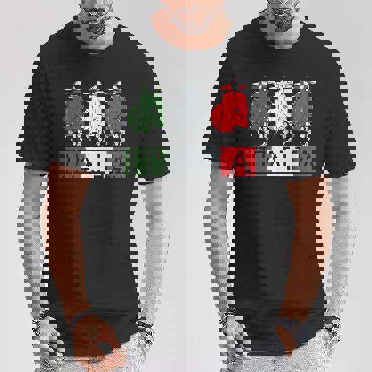 イタリア イタリア 国旗 スクーター ベスパ 原付ライダー お土産 ギフト Tシャツ 面白い贈り物