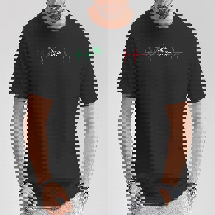 メンズ イタリア 心拍 登山 アルピニスト Tシャツ 面白い贈り物