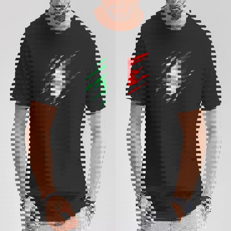 イタリア国旗 トリコロール イタリアバナー Tシャツ 面白い贈り物