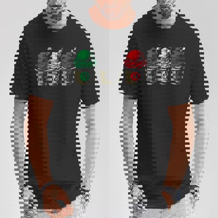 イタリア国旗カラーのイタリアジェラートカップ Tシャツ 面白い贈り物