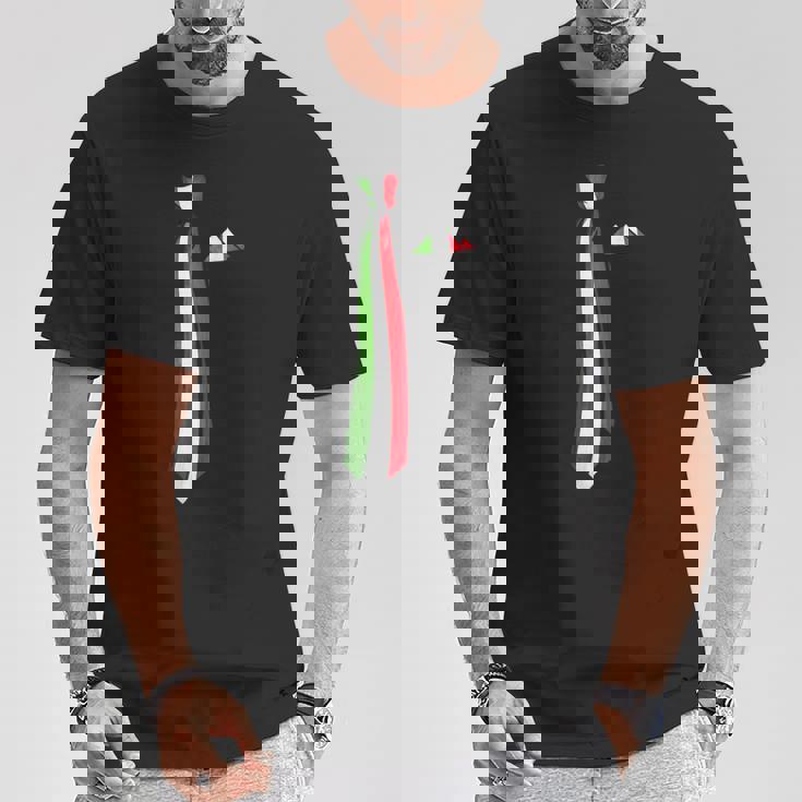 イタリア国旗ネクタイ愛国国旗 Tシャツ 面白い贈り物