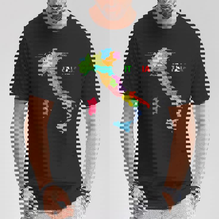 イタリア地図ブーツ 国旗 イタリア Tシャツ 面白い贈り物