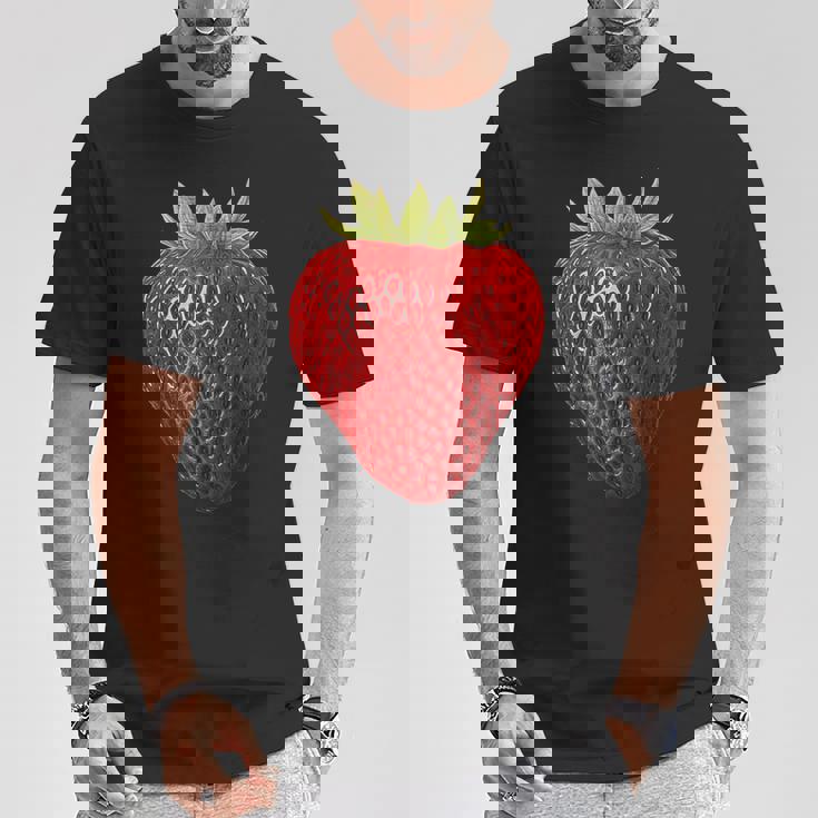 イチゴ イラスト アート フルーツ グラフィック モチーフ Tシャツ 面白い贈り物