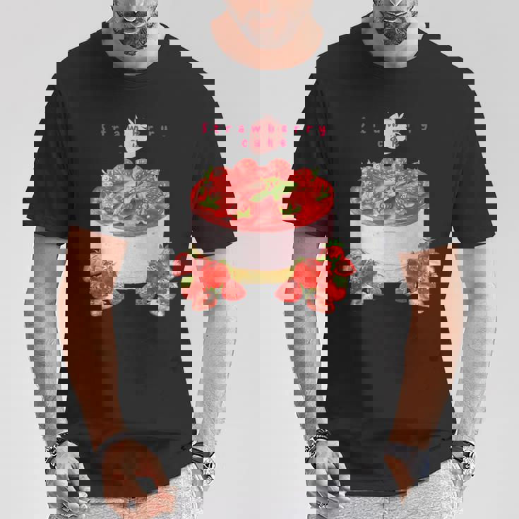 イチゴケーキ スイーツ デザート かわいい 春 パティシエ、普段着、いちご狩り、いちご、ストロベリー、お菓子 Tシャツ 面白い贈り物