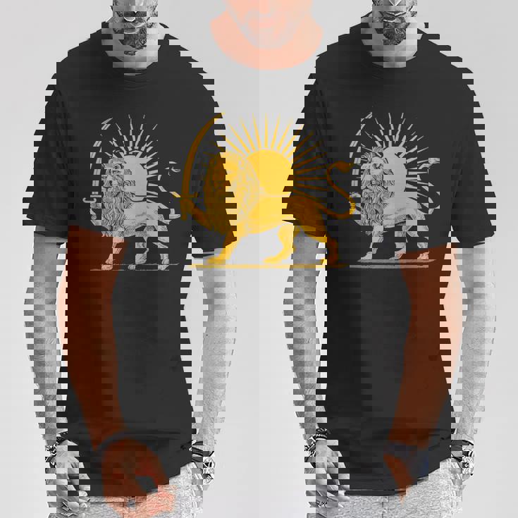 イラン国旗 ライオン サン ペルシャプライド イランtシャツ 長袖tシャツ Tシャツ 面白い贈り物