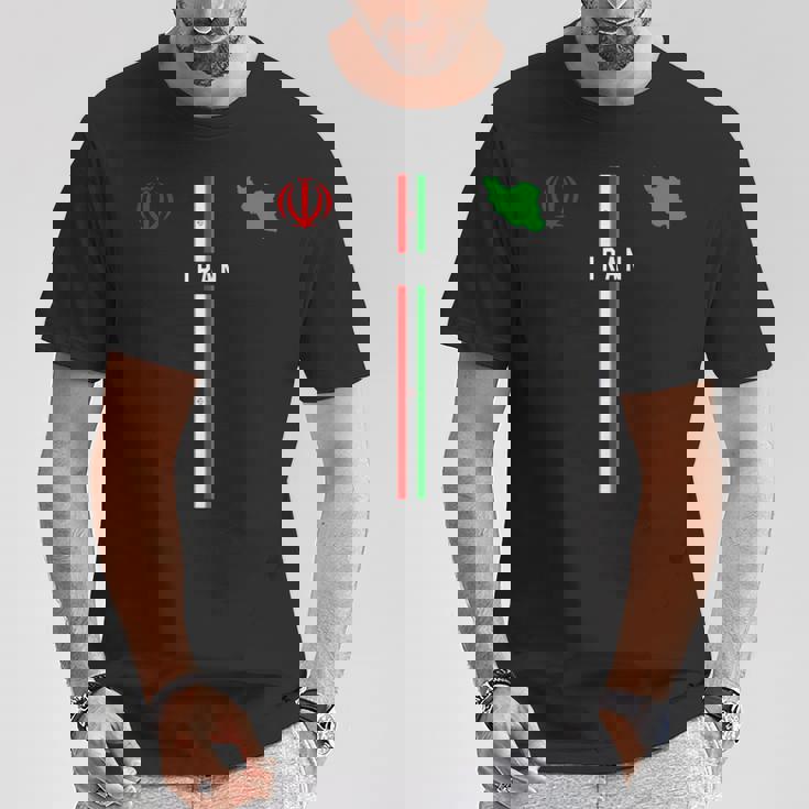 イラン国旗、イランのシルエットマップ、イランの国章 Tシャツ 面白い贈り物