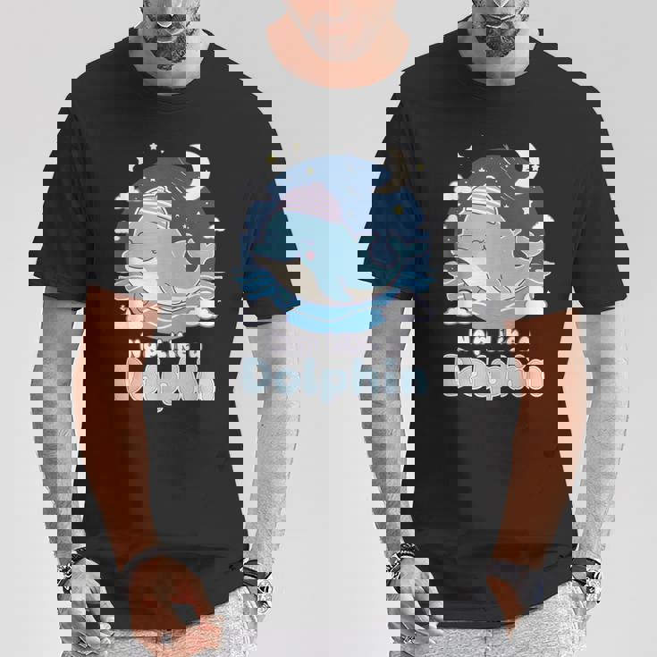 イルカのような昼寝 可愛い眠りイルカ Tシャツ 面白い贈り物