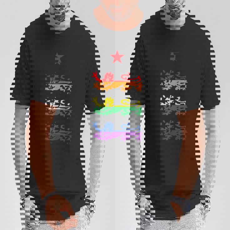 イングランド スリーレインボー プライド 紋章ライオンズ サッカー フットボール Tシャツ 面白い贈り物