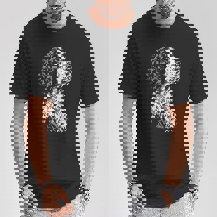 イングリッシュセッター 犬 モチーフ ペット イラスト イングリッシュセッター Tシャツ 面白い贈り物