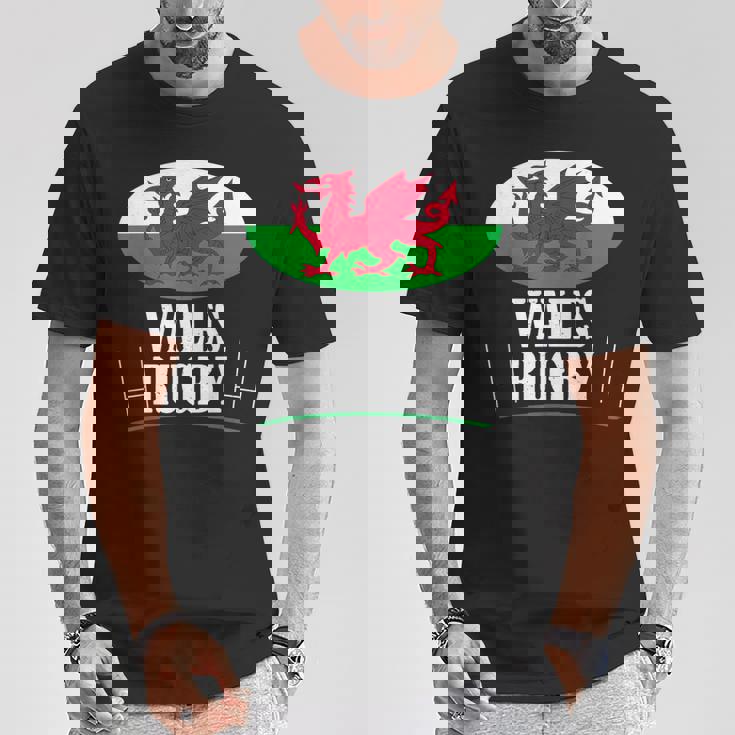 ウェールズ ラグビー チーム Cmon Cymru フラッグ Tシャツ 面白い贈り物