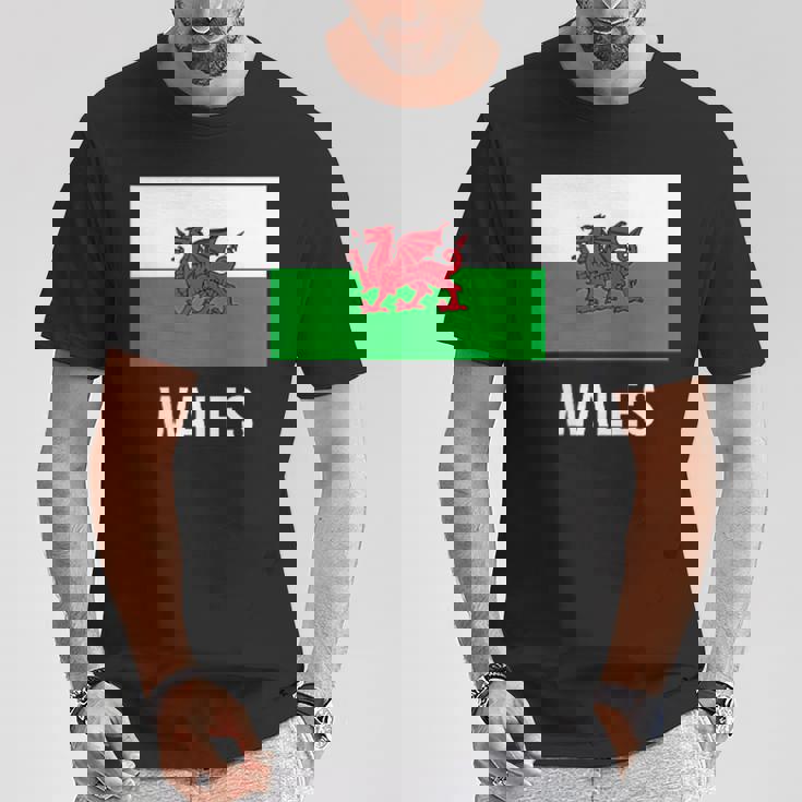ウェールズのウェールズの旗 Tシャツ 面白い贈り物