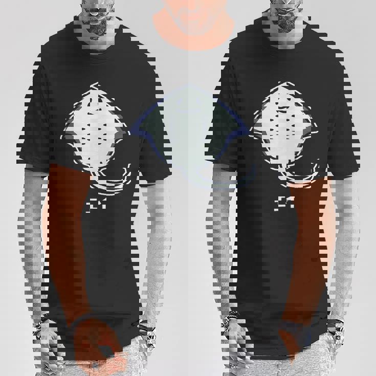 エイ エイの裏側 顔 笑顔 魚類 シンプル 簡単 かわいい おもしろ イラスト エイ好き Tシャツ 面白い贈り物