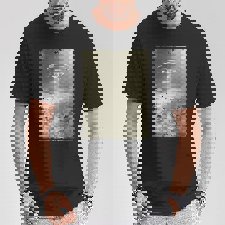 エイリアン Ufo の侵略 面白いハムスターの自撮り Tシャツ 面白い贈り物