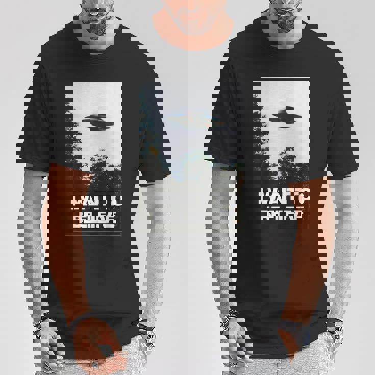 エイリアン Ufo ハンターシャツ I Want To Believe Tシャツ 面白い贈り物