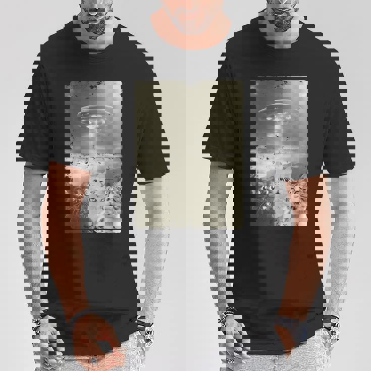 エイリアン Ufo ファニー キャッツ エイリアンの侵略猫 Tシャツ 面白い贈り物