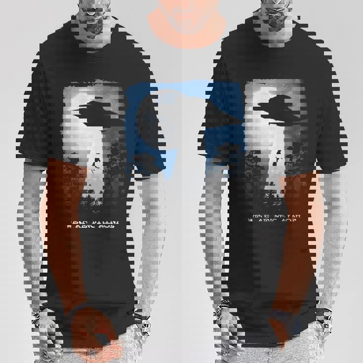 エイリアン アブダクション 牛 Ufo We Are Not Alone ギフト Tシャツ 面白い贈り物