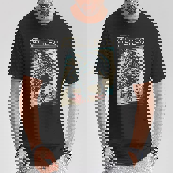 エイリアンxenomorphイラストポスター。 Tシャツ 面白い贈り物