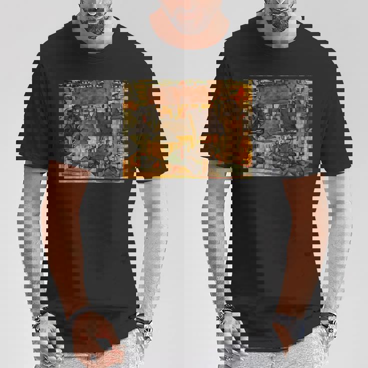 エゴン・シーレ作 イエロー・シティ 1914 Tシャツ 面白い贈り物