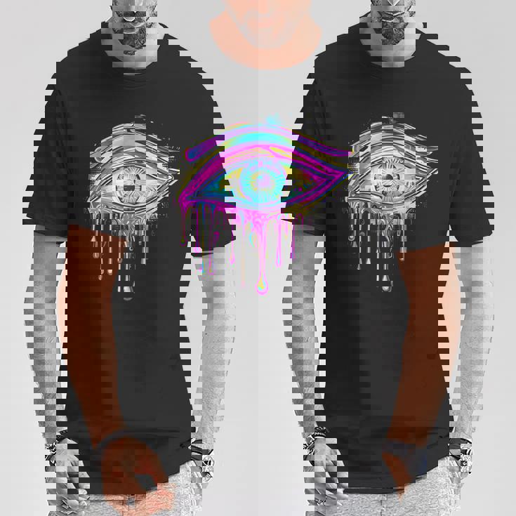 エジプトのホルスの目 トリッピー サイケデリック アート 宇宙 シュール Tシャツ 面白い贈り物