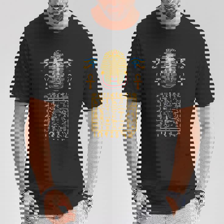 エジプトヒエログリフ シンボル ツタ王 ファラオ Tシャツ 面白い贈り物