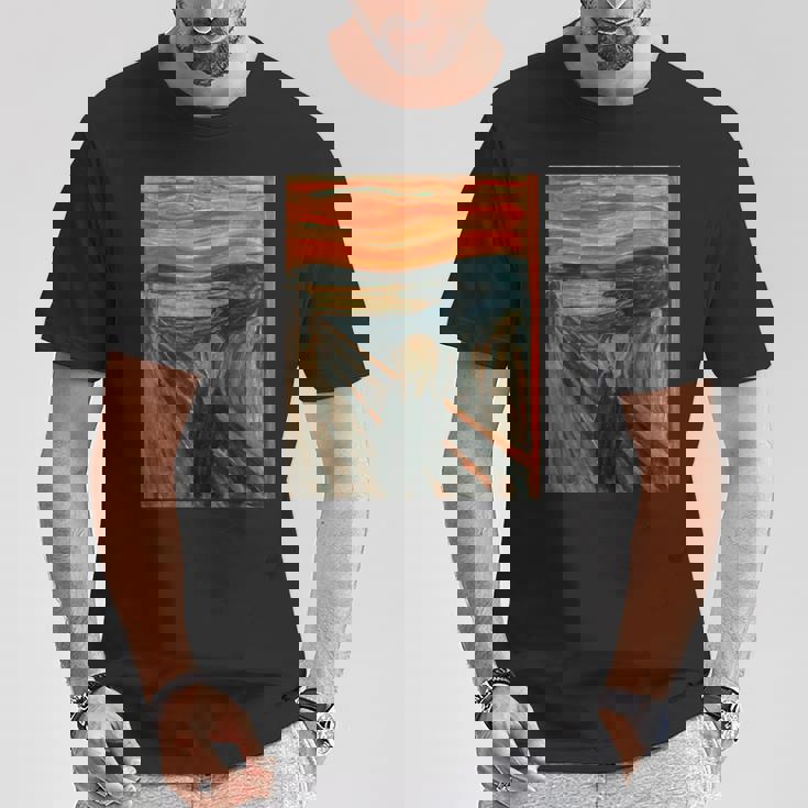 エドヴァルド表現主義の叫びムンクアート Tシャツ 面白い贈り物