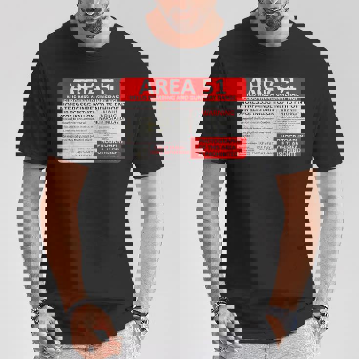 エリア51 フェイクミリタリーサイン Tシャツ 面白い贈り物