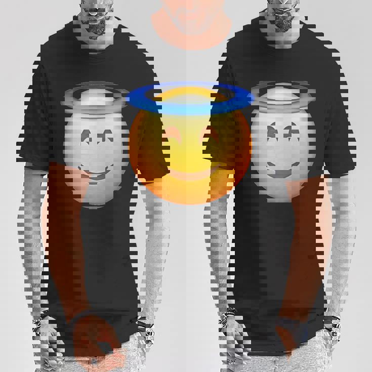 エンジェルスマイリー絵文字 Tシャツ 面白い贈り物