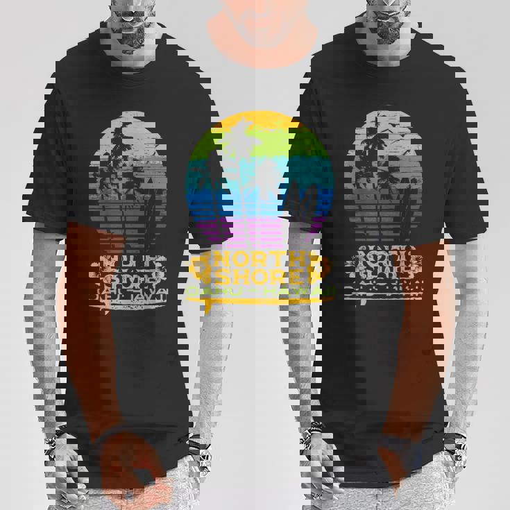 オアフ島ノースショア ハワイお土産サーフィンスタイル Tシャツ 面白い贈り物