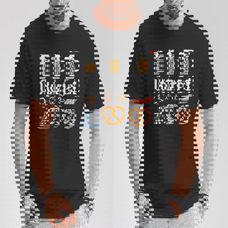 オクトーバーフェストをモチーフにしたビールジョッキ、ヴィースンのプレッツェル Tシャツ 面白い贈り物