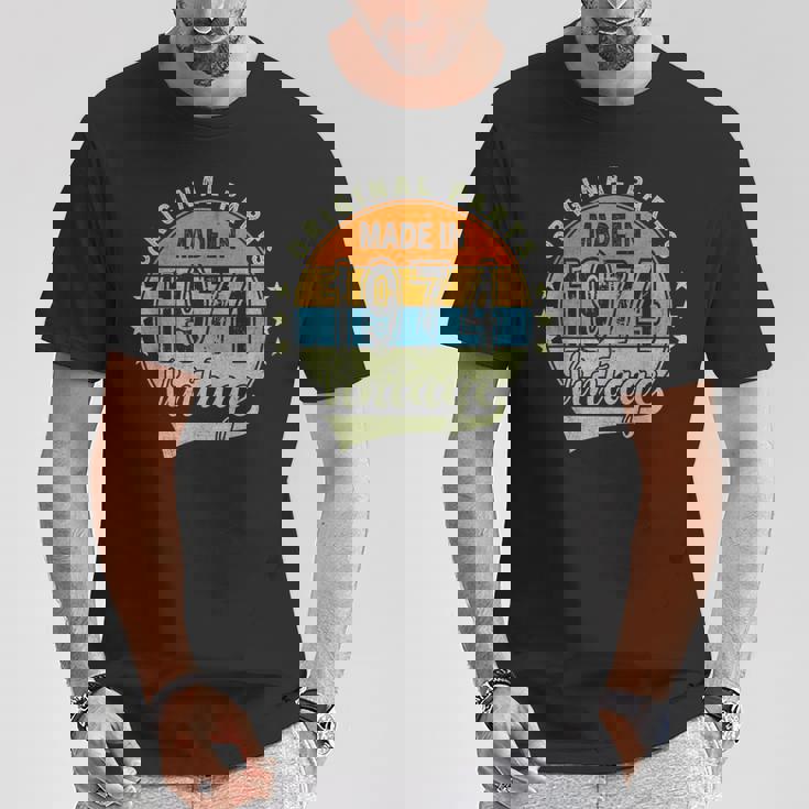 オリジナルパーツ 1974年生まれ ヴィンテージ 50歳 誕生日 レトロ Tシャツ 面白い贈り物