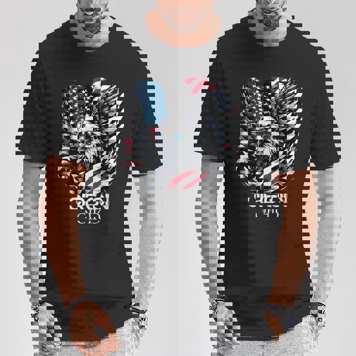 オレゴン州オハイオ州 7月4日 アメリカ国旗 Tシャツ 面白い贈り物