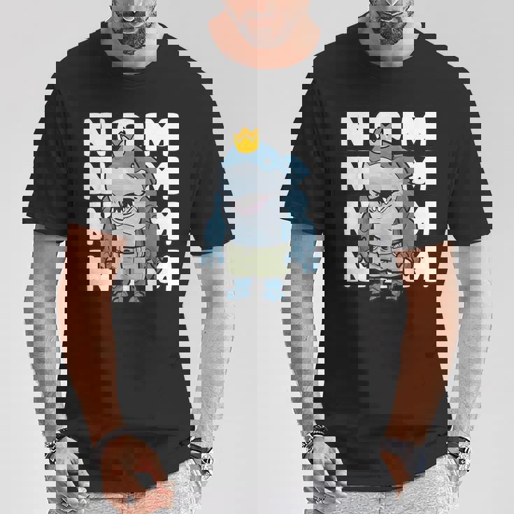 オーシャンキング シャーク ハングリーシャーク キング Eat Now Nom Tシャツ 面白い贈り物