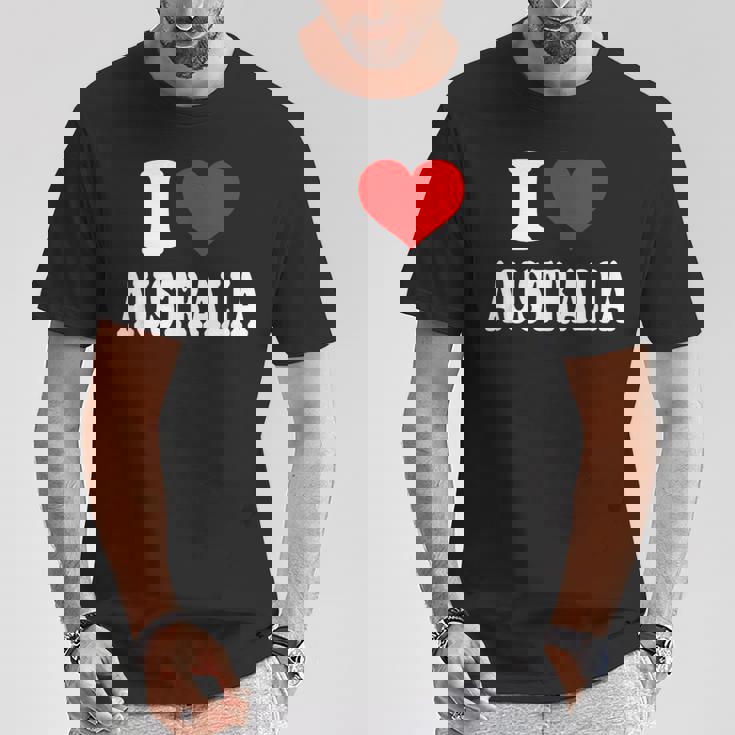 オーストラリア アイ・ハート・オーストラリア アイ・ラブ・オーストラリア Tシャツ 面白い贈り物