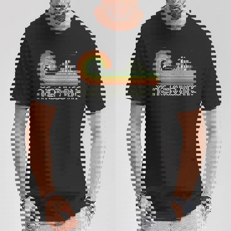 オーストラリア 休暇のお土産 レトロ ビンテージ スカイライン メルボルン Tシャツ 面白い贈り物