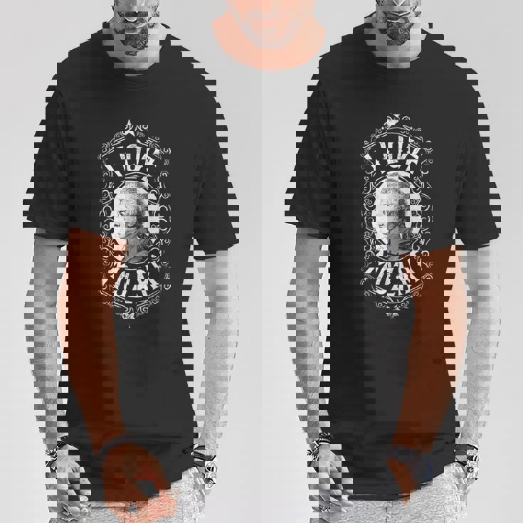 オーストリアのクラシック音楽作曲家 ヴォルフガング・アマデウス・モーツァルト Tシャツ 面白い贈り物