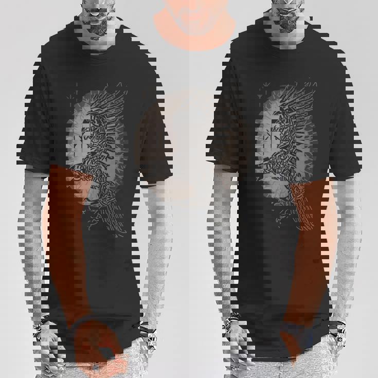 オーディンのカラス フギンとムニン フギンとムニン Tシャツ 面白い贈り物