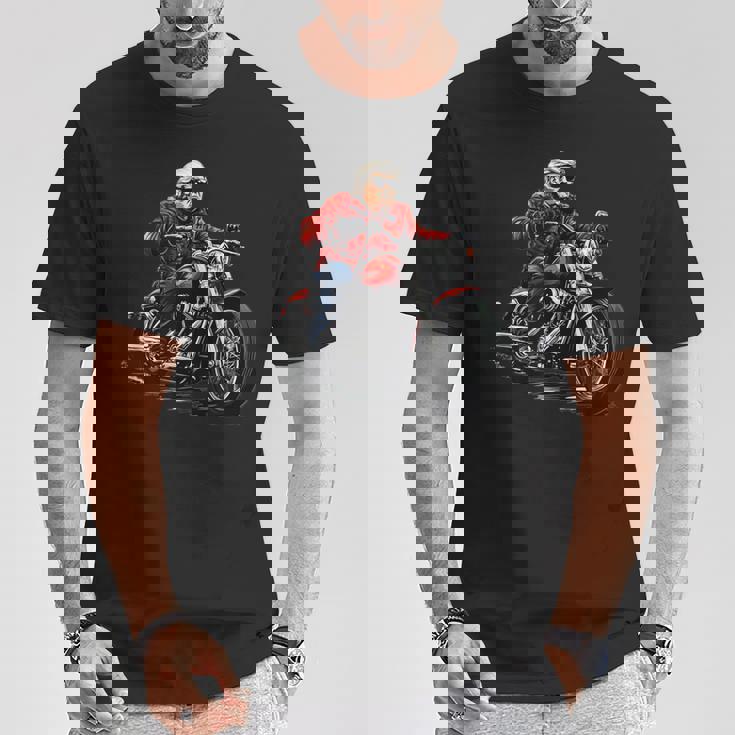 オートバイ アメリカン バイク おもしろ パロディ バイカー トランプ ライダー クルーザー モーターサイクル No3 Tシャツ 面白い贈り物