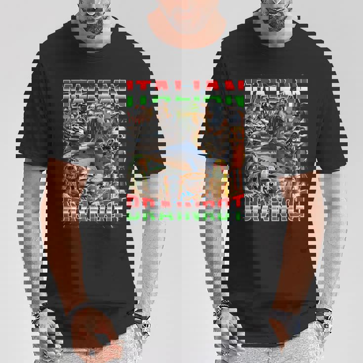 オールイタリアンブレインローミーム-イタリアンブレインロット Tシャツ 面白い贈り物