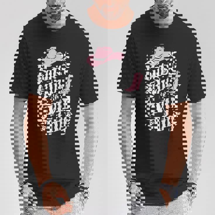 カウガールブーツ、キラキラ、カントリーミュージックギフト Tシャツ 面白い贈り物