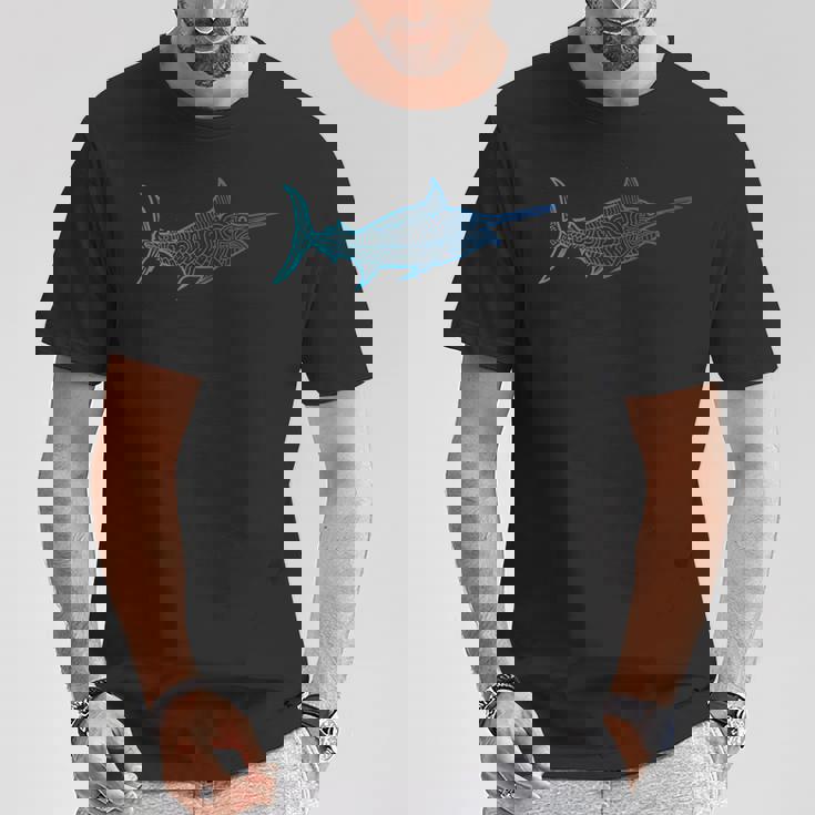 カジキ フィッシングシャツ ネイティブハワイアン ハワイアントライバル Tシャツ 面白い贈り物