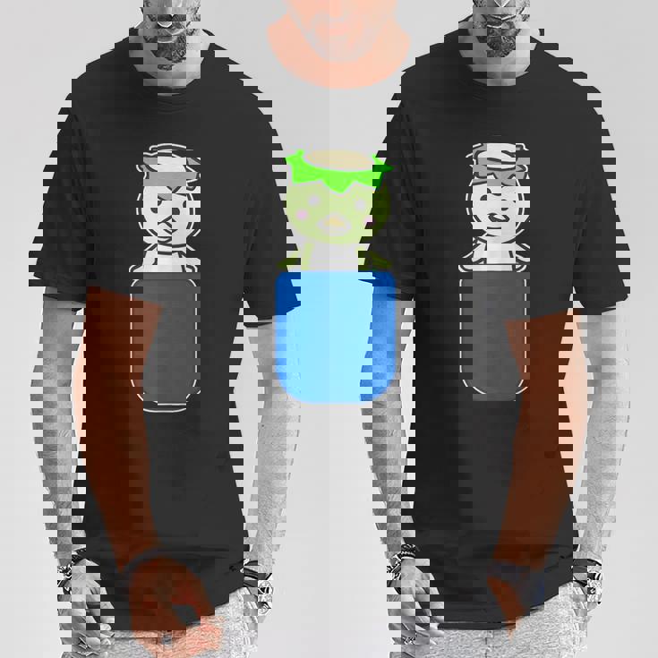 カッパ くん『いん・ざ・ぽけっと』河童【どうぶつフレンズ】きゅうり 妖怪 ゆるくて かわいい イラスト Tシャツ 面白い贈り物