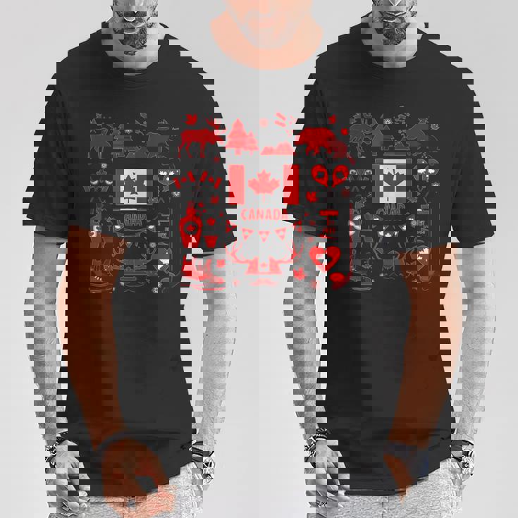 カナダ国旗tシャツ、カナダtシャツ、カナダ国旗、カナダ地図 Tシャツ 面白い贈り物