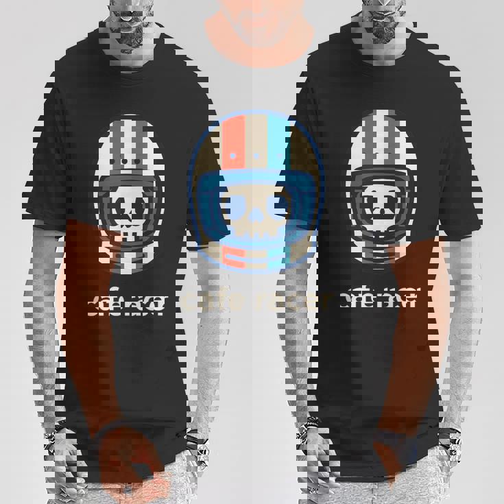 カフェレーサー トレンディ シンプル ヘルメット デザイン バイク Tシャツ 面白い贈り物