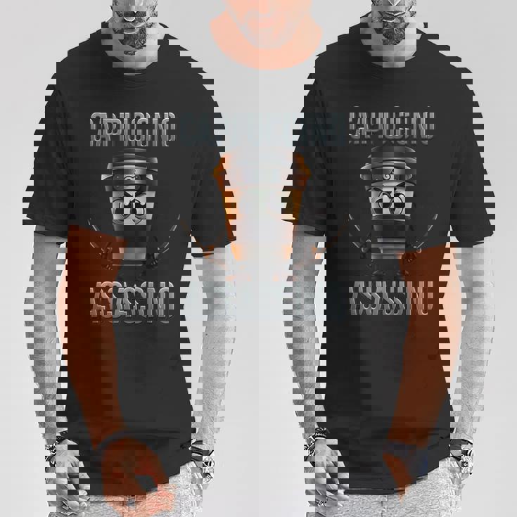 カプチーノ アサシーノ ブレイン レッド Tシャツ 面白い贈り物