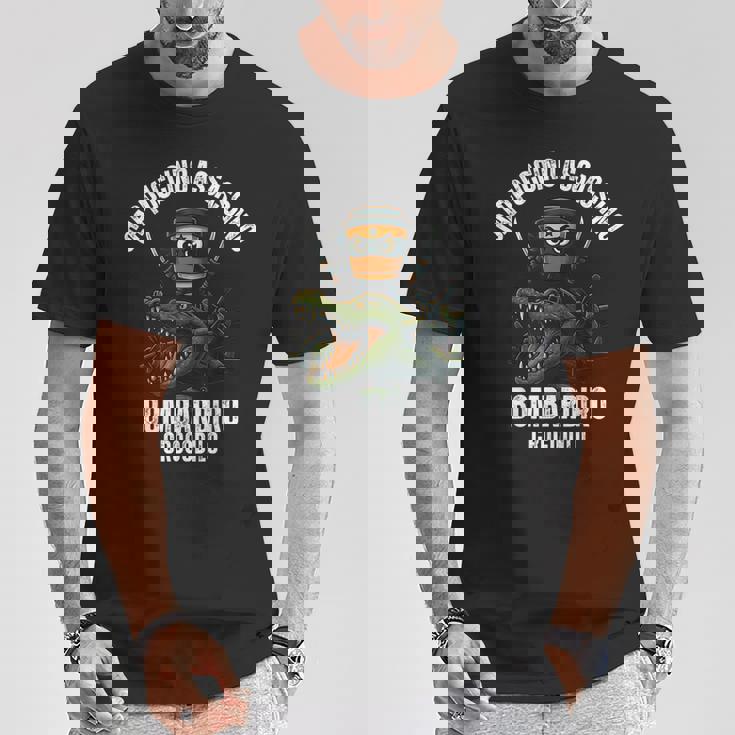 カプチーノ アサシーノ ボンバルディーロ クロコディロ イタリアン ブレイン Tシャツ 面白い贈り物